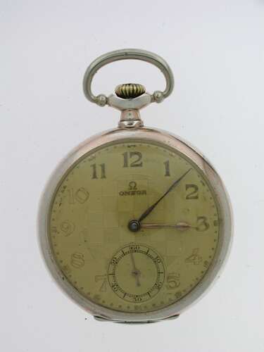 Original Omega Silver 0.800 Art Deco Pocket Watch 1925