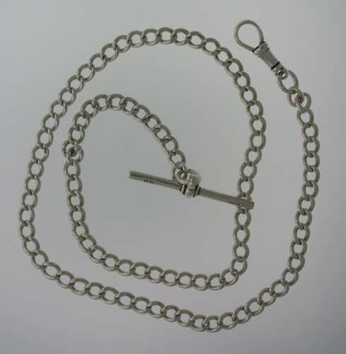 Silver T-Bar Pocket Watch Chain (46)