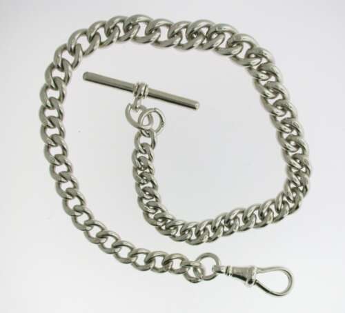Silver T-Bar Pocket Watch Chain (47)