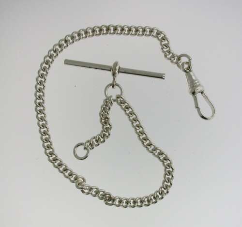 Silver T-Bar Pocket Watch Chain (48)