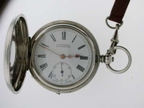 H. Samuel Manchester Silver 0.935 Half Hunter Pocket Watch Swiss 1920