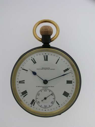Waltham Gunmetal High-Quality Movement Pocket Watch USA 1920