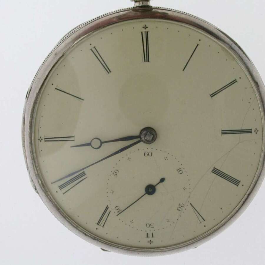 Silver J. Kingerley Open Face Fusee Lever Pocket Watch English Chester 1841