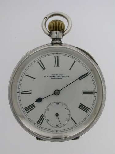 Original Omega Silver 0.935 Open Face Pocket Watch 1920