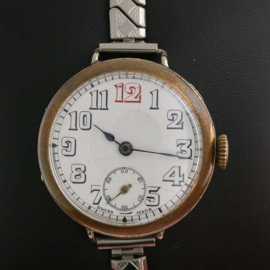 First World War Military Steel Wristwatch Swiss 1917