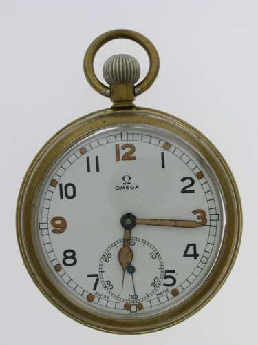 Omega Military Steel Original Men's Pocket Watch 1940 Soldier F051449