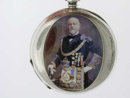 Silver 0.935 Half Hunter Pocket Watch Swiss 1880