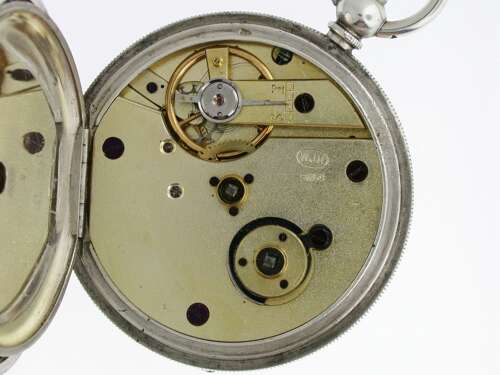 Silver 0.935 Half Hunter Pocket Watch Swiss 1880