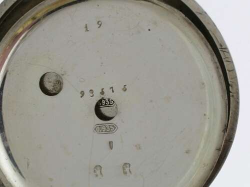 Silver 0.935 Half Hunter Pocket Watch Swiss 1880
