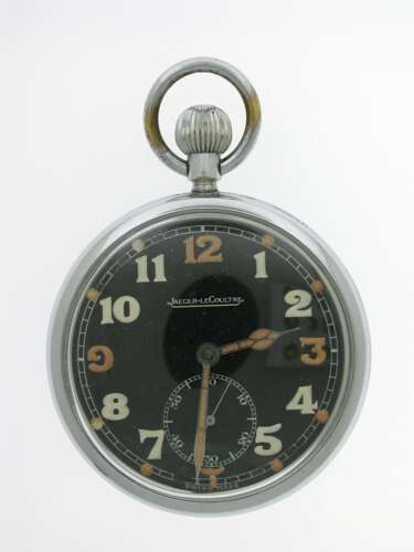 Original Jaeger Lecoultre Military Pocket Watch  Black Dial Swiss 1942