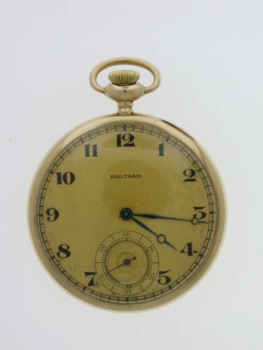 14 Kt (585) Gold Waltham USA Open Face Pocket Watch