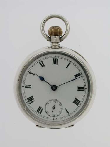 Omega Silver 925 Fob Open Face Pocket Watch Swiss 1920 London Import