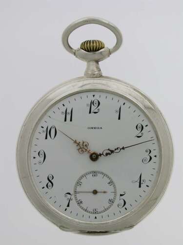 Genuine Omega Silver 0.800 Art Nouveau  Pocket Watch Swiss 1910
