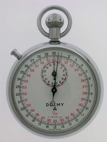 Chronograph Dolmy Pocket Watch Nos Swiss 1960