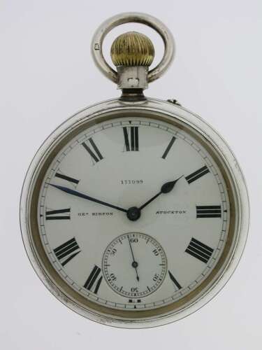 Silver Vintage Vehicle / Car Scene Pocket Watch Birmingham 1897 - Geo Kirton