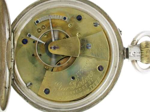 Silver Vintage Vehicle / Car Scene Pocket Watch Birmingham 1897 - Geo Kirton