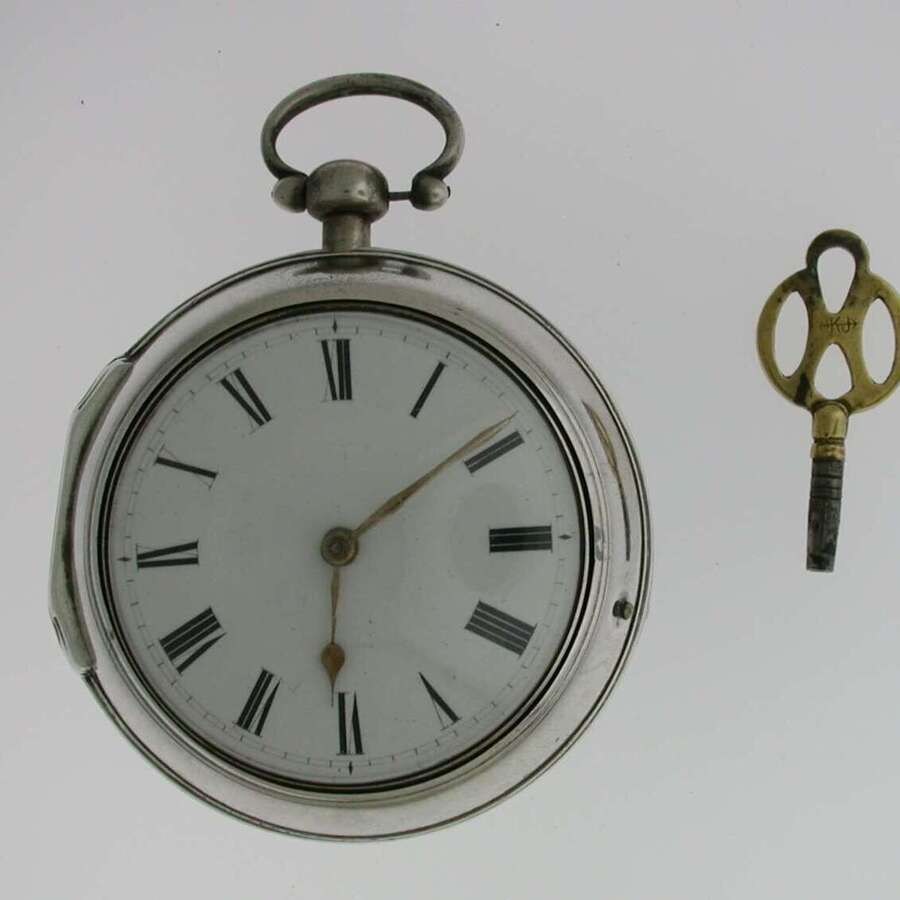 Silver Verge Pair Case Hanbury Pocket Watch London 1793