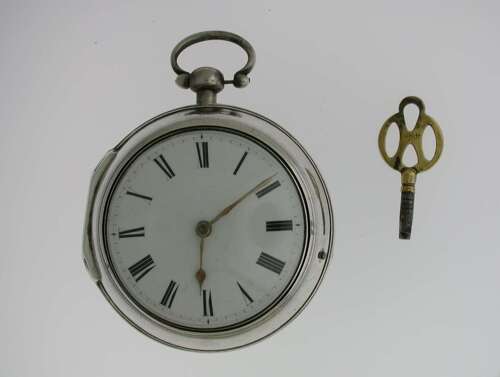 Silver Verge Pair Case Hanbury Pocket Watch London 1793