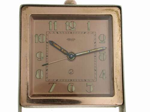 Jaeger Lecoultre  Art Deco 2 Day Alarm Desk Travel Clock Swiss 1920