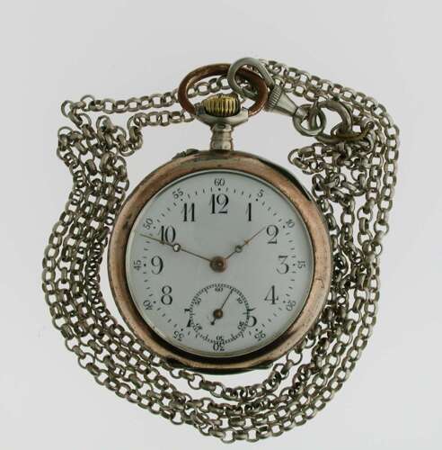 Silver Galonne Pocket Watch Cylinder Movement  Swiss 1900