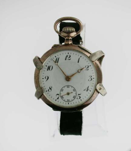 Silver Fob Pocket Watch in Wristwatch Stand Swiss 1900