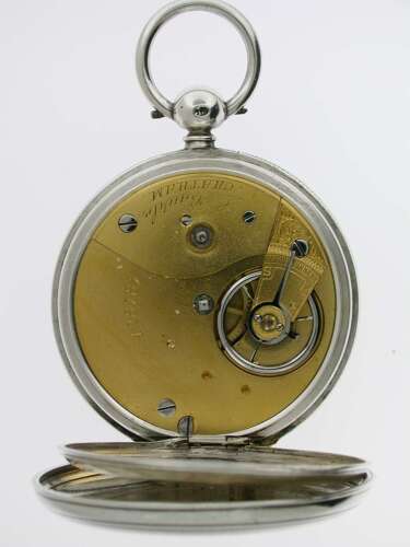 Silver L. Baurle Chatham Open Face Pocket Watch Birmingham 1876 Ald Case