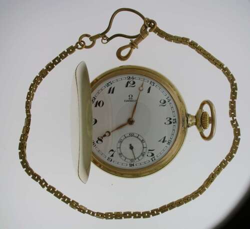 Omega Gold Filled Full Hunter Pocket Watch Swiss Made 1930