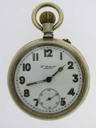 Rare W. Ehrhard Open Face Military Pocket Watch English 1920