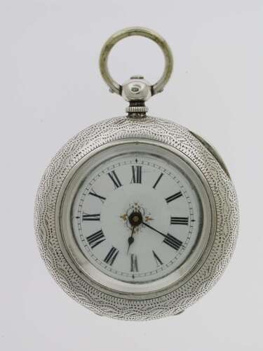 Silver Tyre Pocket Watch with Enamel Dial Swiss 1900