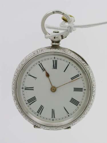Silver 0.935 Fob Open Face Pocket Watch Swiss 1900