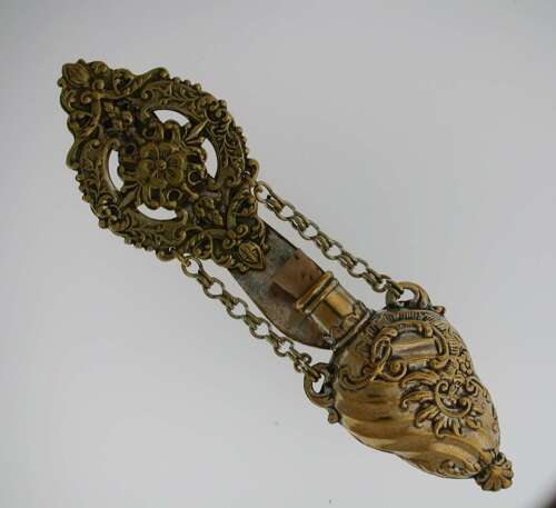 Parfum Bottle Gold Filled on a Chatelaine c.1900