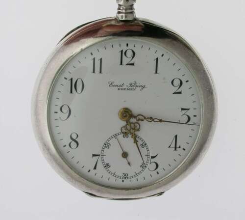 Silver 0.900 Omega Fob Open Face Pocket Watch