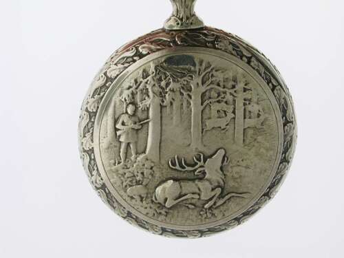 Longines Open Face Pocket Watch Hunting Scene Swiss 1925