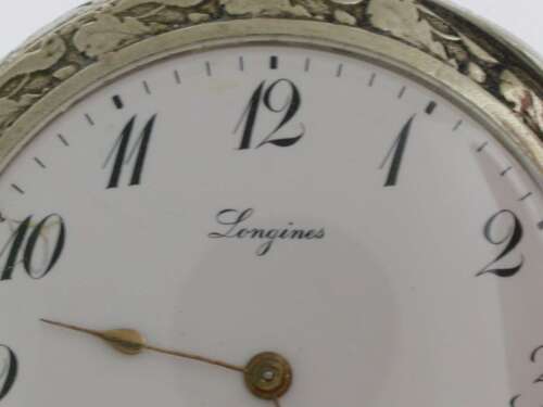 Longines Open Face Pocket Watch Hunting Scene Swiss 1925