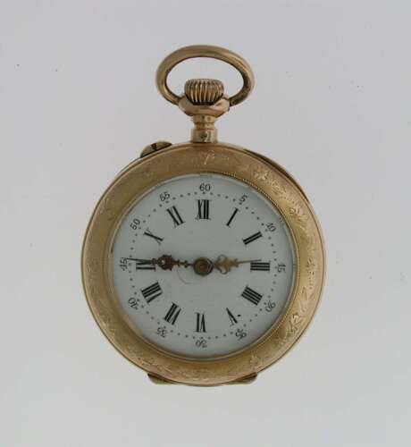 18Kt Rose Gold Fob Open Face Pocket Watch Swiss 1880