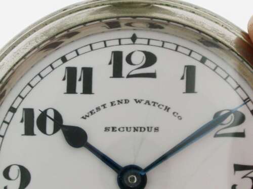 Secundus West End Watch Co Steel Open Face Pocket Watch Swiss 1925