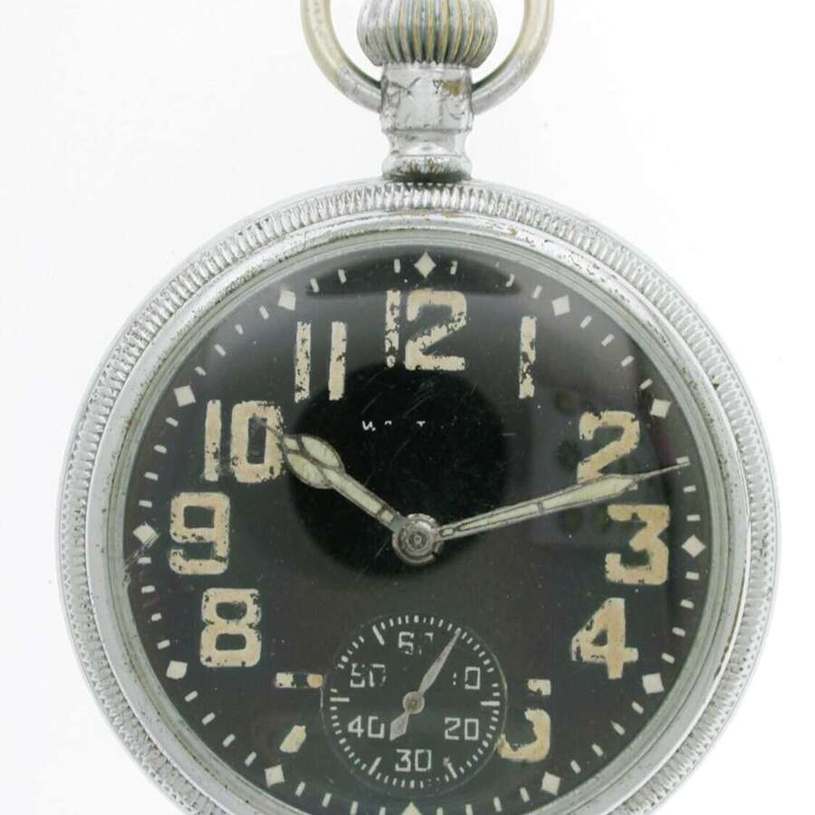 Waltham Military Open Face Pocket Watch Swiss 1942