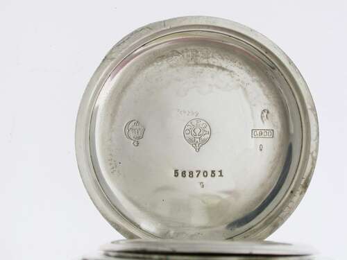 Silver 0.900 Omega Open Face Pocket Watch Swiss 1916