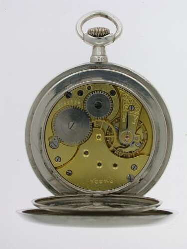 Silver 0.900 Omega Open Face Pocket Watch Swiss 1916
