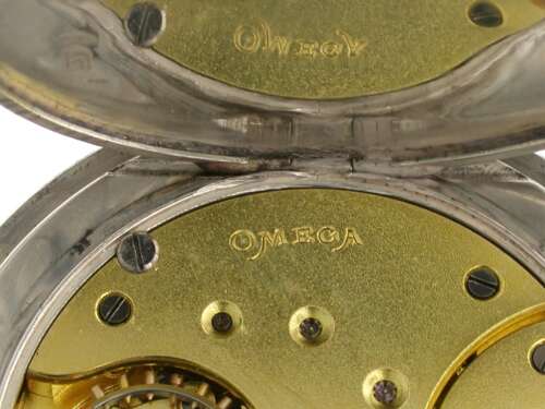 Silver 0.900 Omega Open Face Pocket Watch Swiss 1916