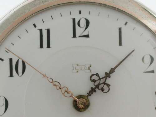 Silver 0.800 L.U.C. Chopard Open Faced Pocket Watch 1915 - Louis Ulysses Chopard