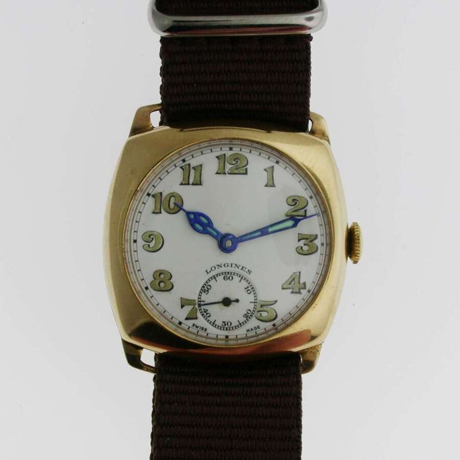 9kt Gold Longines Men&rsquo;s Wristwatch Swiss 1944