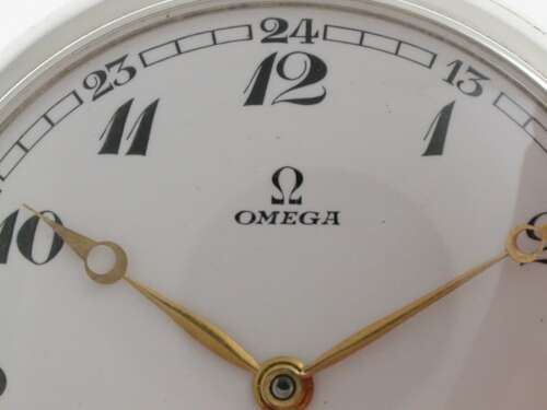 Omega Silver Open Face Pocket Watch Swiss 1937