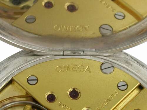 Omega Silver Open Face Pocket Watch Swiss 1937