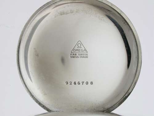 Omega Silver Open Face Pocket Watch Swiss 1937