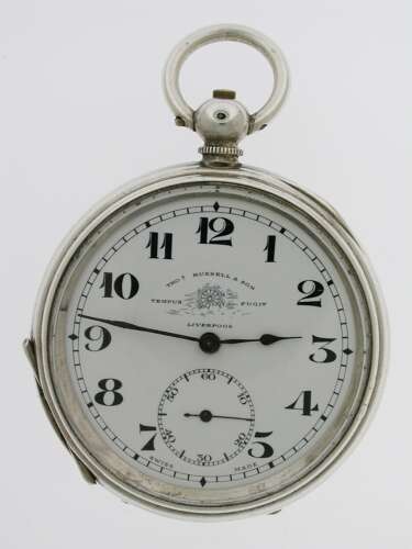 Thomas Russell Silver Open Face Pocket Watch  Swiss 1900
