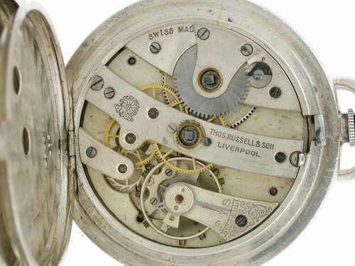 Thomas Russell Silver Open Face Pocket Watch Swiss 1900