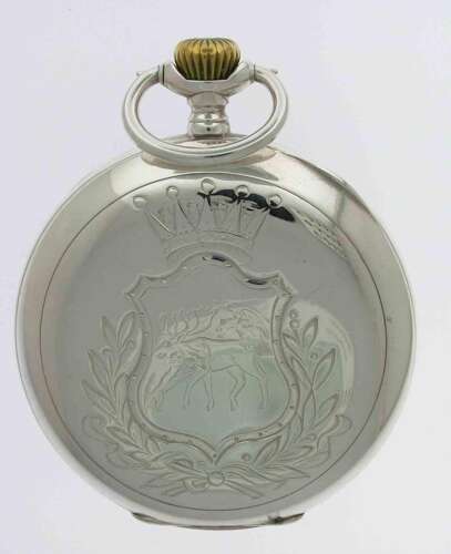 Omega Silver 0.800 Open Face Pocket Watch Swiss 1920