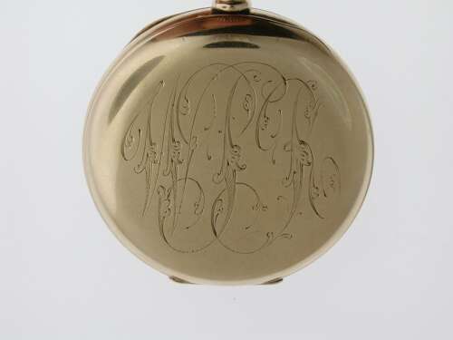 Gold Filled Open Face Pocket Watch with Gold Filled Chain Swiss 1925 Ald Case