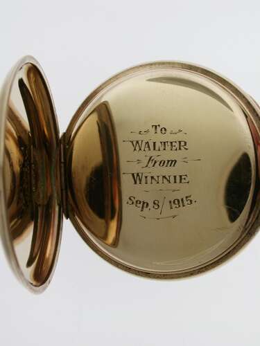 Gold Filled Open Face Pocket Watch with Gold Filled Chain Swiss 1925 Ald Case